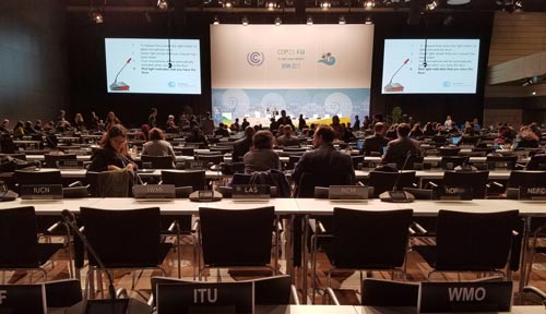 main floor of Bonn climate conference with delegates