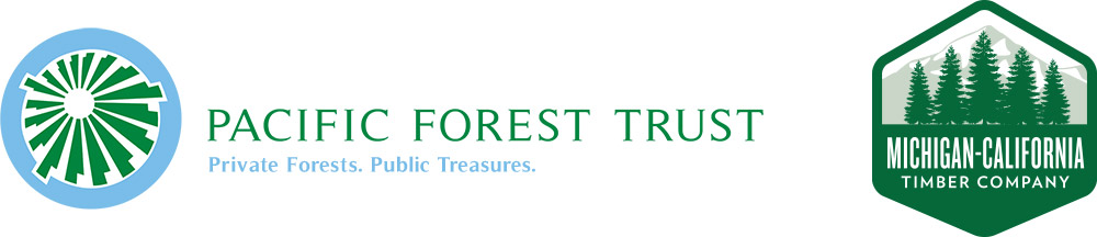 Logos: Pacific Forest Trust and Michigan-California Timber Company