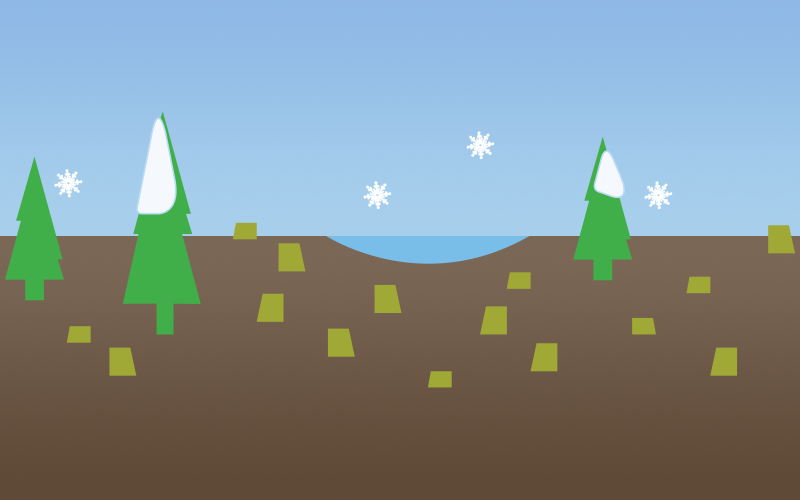 Illustration of clearcut forest